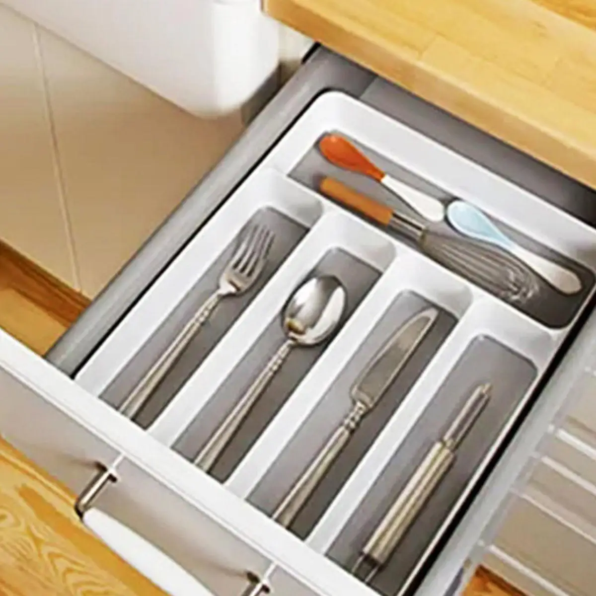 Лоток для столовых приборов пластиковый кухонный ящик органайзер ложка вилка