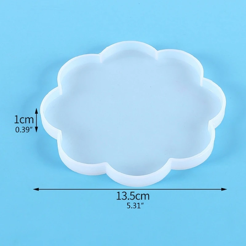 

Diy Crystal Flower Tea Tray Mold Flower-shaped Epoxy Resin Mold Suitable for Home Decoration Table Wine Tray