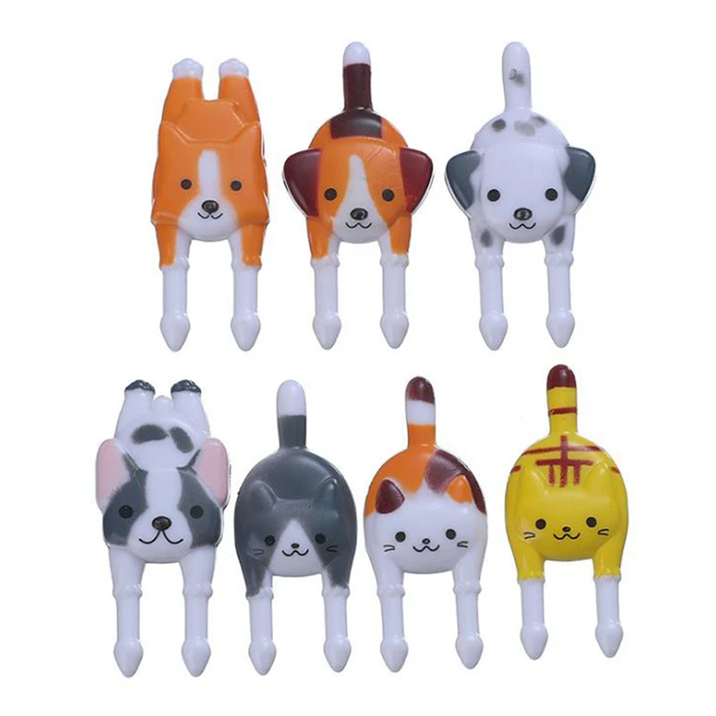 

7Pcs Cute Mini Animal Cartoon Fruit Forks Lunch Bento Accessories Party Decor