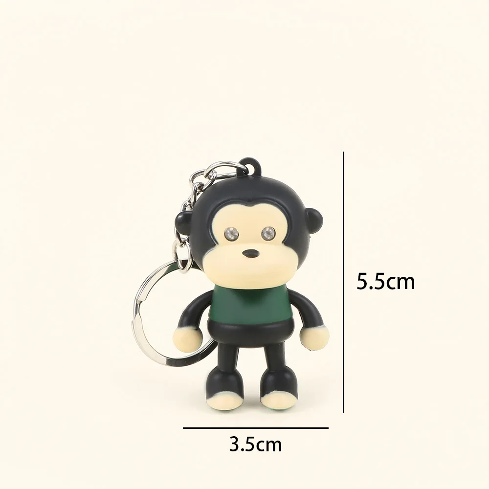 Модный Креативный светодиодный Милая мультяшная обезьянка брелок фонарик аудио