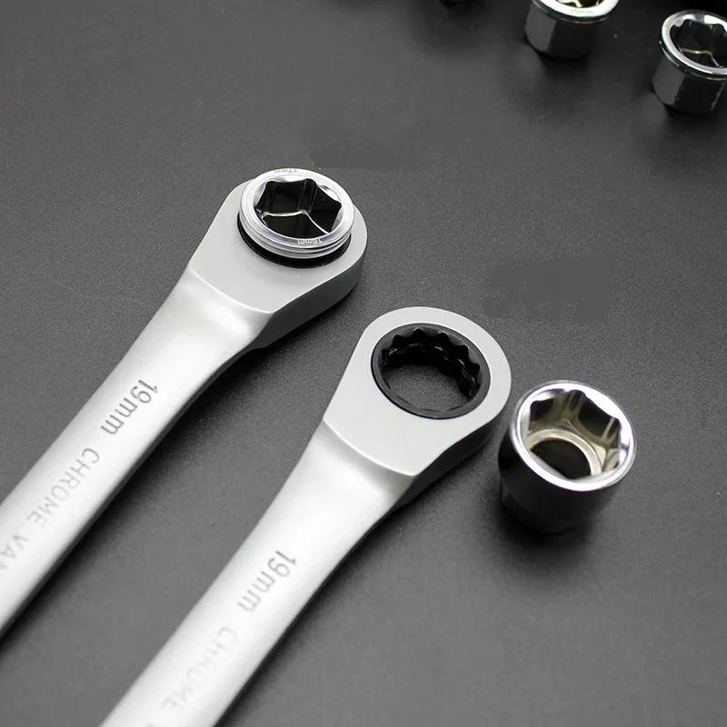 13 в 1 трещотка troque wrenchset 6-19 мм Многофункциональный ремонтный набор инструментов 72 зубчатый гаечный ключ