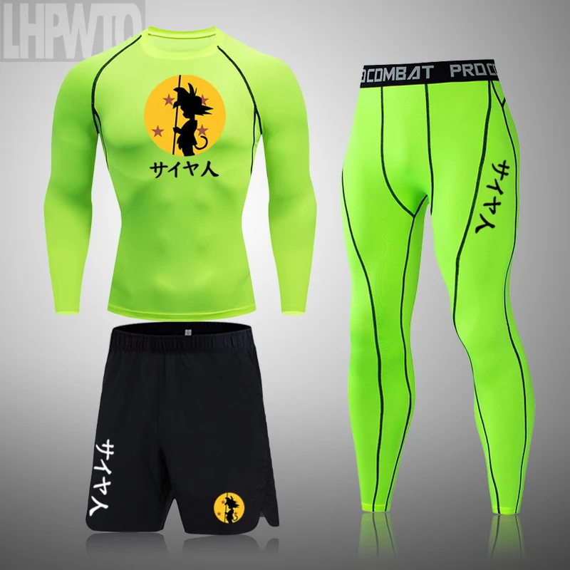 

Костюм спортивный мужской из 3 предметов, компрессионная Спортивная одежда для фитнеса и бега, спортивные костюмы для бега