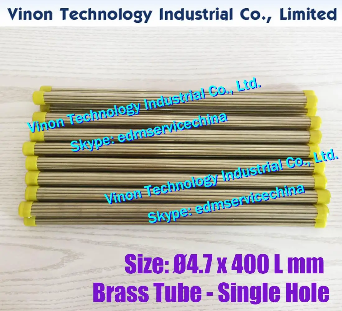 (30PCS/LOT) Ø4.7x400Lmm Brass Tube Single Hole,Brass EDM Tube Electrode,Tube Diameter 4.7mm Length 400mm for Electric Discharge