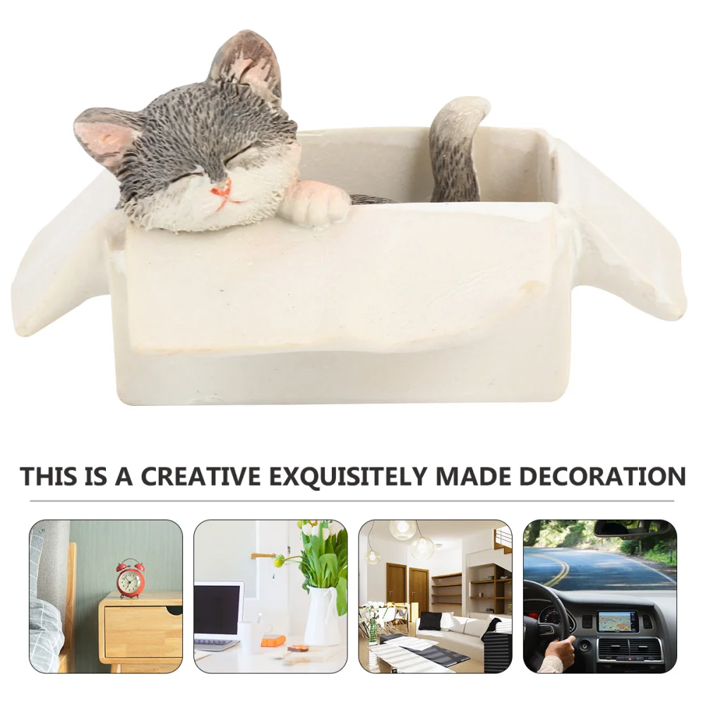 

1pc Cartoon Cat Desktop Ornaments Resin Crafts Tabletop Adornment for Home