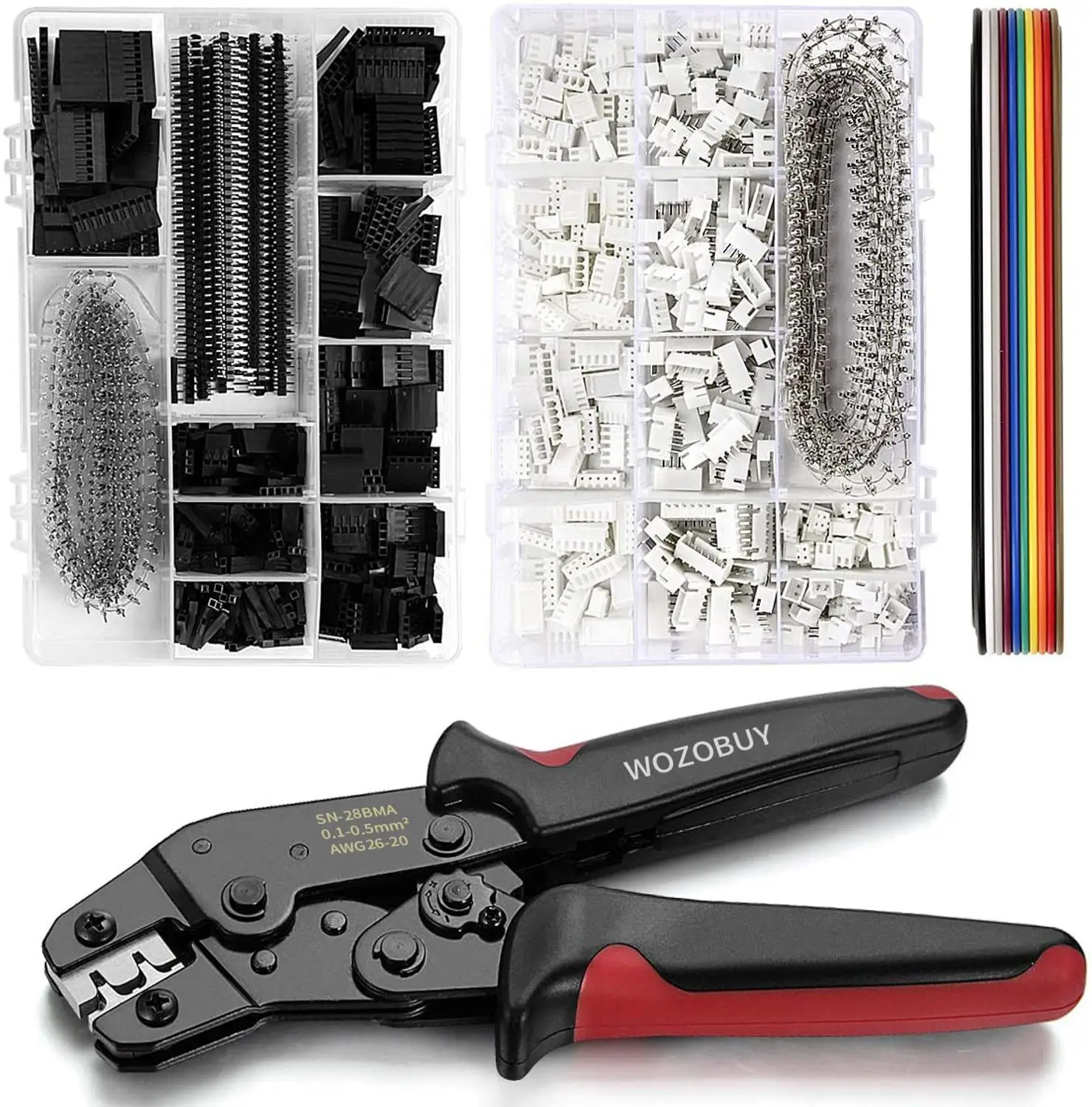 

Набор обжимных инструментов с храповым механизмом, 1550 шт. разъемов 2,54 мм Dupont и 760 шт. разъемов 2,54 мм для JST-XH AWG 26-20