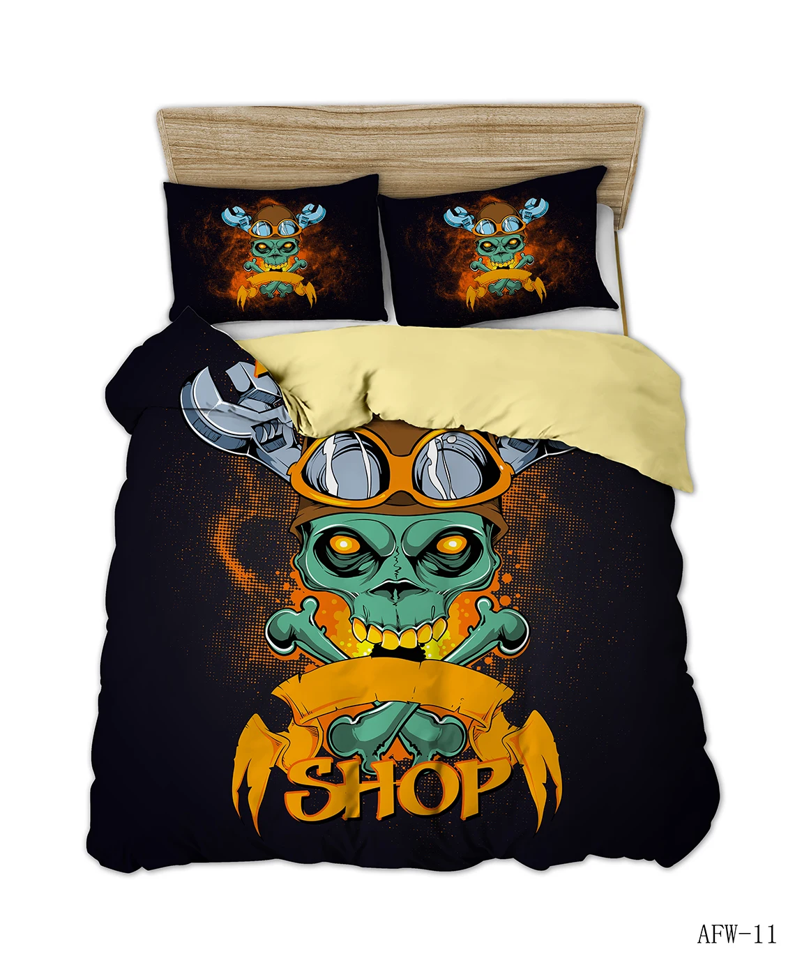 AHSNME New Skeleton Bedding Set Dropshipping Duvet Cover Sets Zombie Quilt Covers Skull Bedlinen King Queen Size | Дом и сад