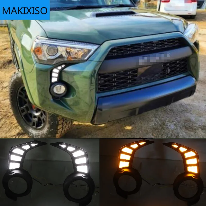 

СВЕТОДИОДНЫЙ DRL головной светильник s для Toyota 4runner 4runner 2014 - 2021 дневные ходовые огни светильник автомобильные аксессуары туман светильник s пр...