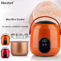220v electric rice cooker 1 2l mini multicooker insulation rice pot kitchen electric skillet fast heating lunch box 1 2 people