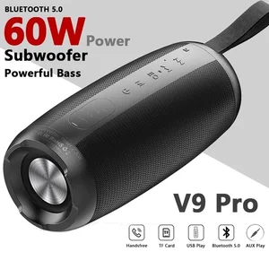 60w high power bluetooth speaker wireless portable column outdoor ipx7 waterproof bass tws subwoofer boombox music center free global shipping