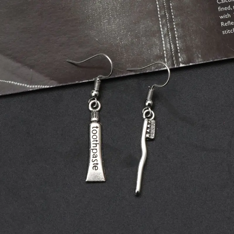 Креативные антикварные наручники лезвие зубная щетка доллар висячие серьги