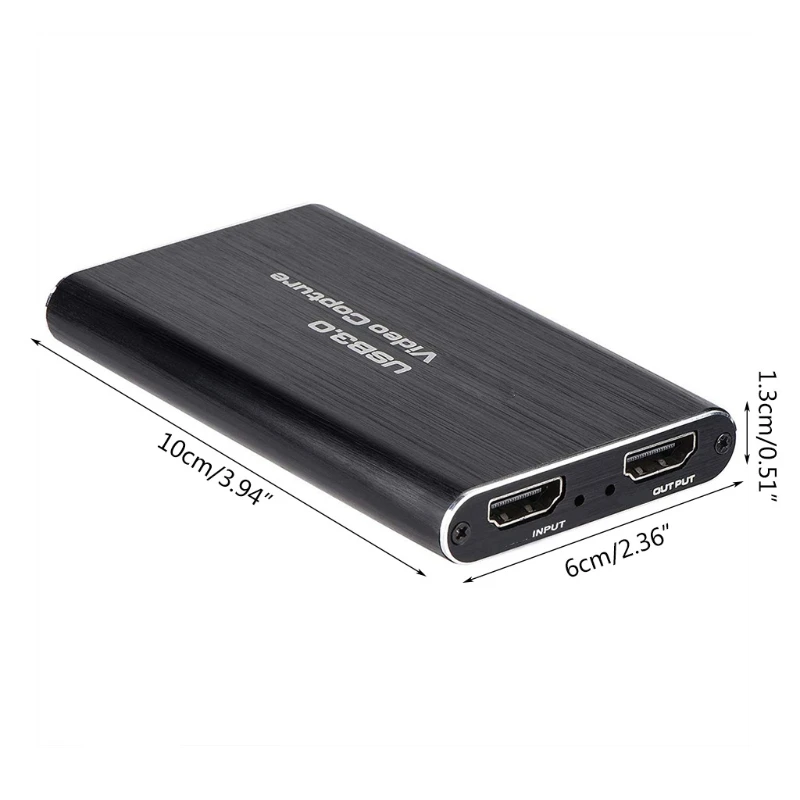 

USB3.0 4K Video Capture to USB Video Capture Card Dongle Live Stream Broadcast Device Black