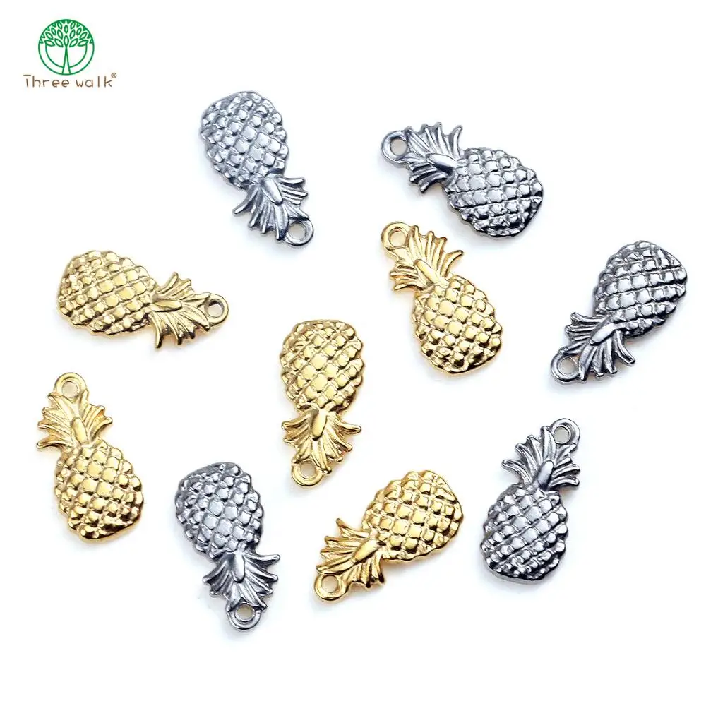

5Pcs/lot Stainless Steel Pineapple Charm Beads 8.5*17mm For Jewelry Making