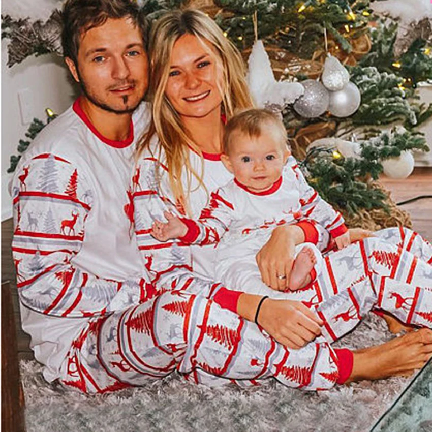 2020 Рождество Новый Год семейная детская пижама зимняя одежда для пар