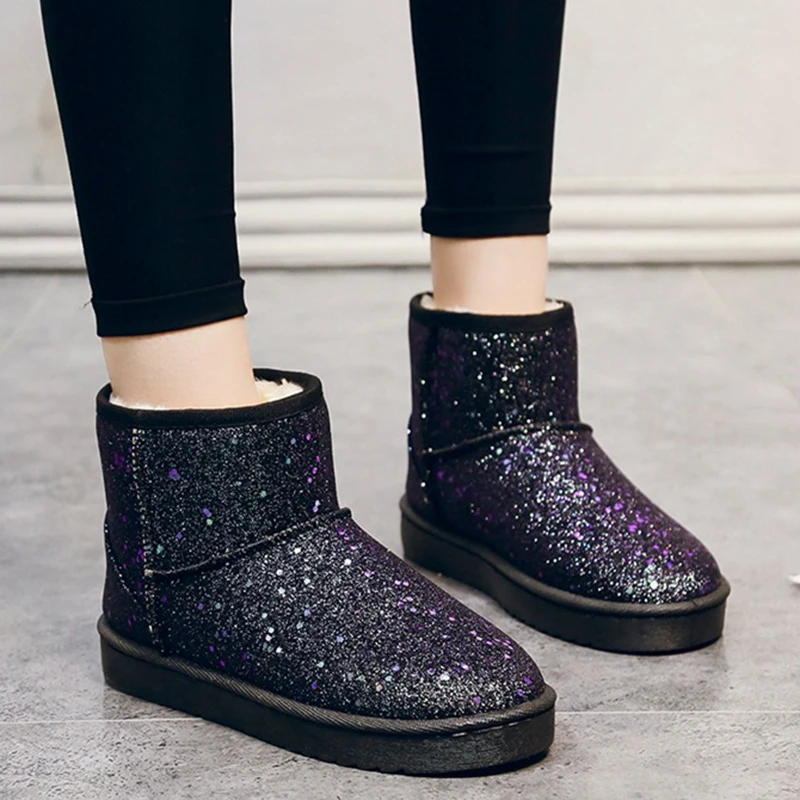 Rimocy/женская зимняя обувь коллекция 2019 года модные блестящие зимние ботинки