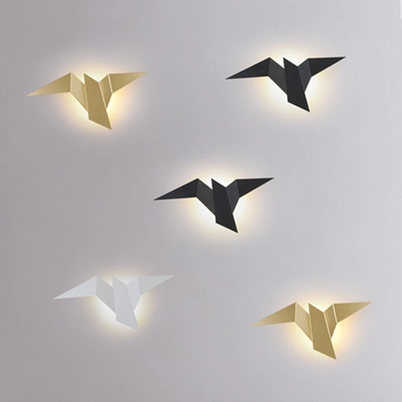 

Bird Nordic LED Wall Light For Bedroom Kid's Room Sconce Foyer Living Coffee Bar Aisle Hallway Gallery Study Loft Indoor Bat