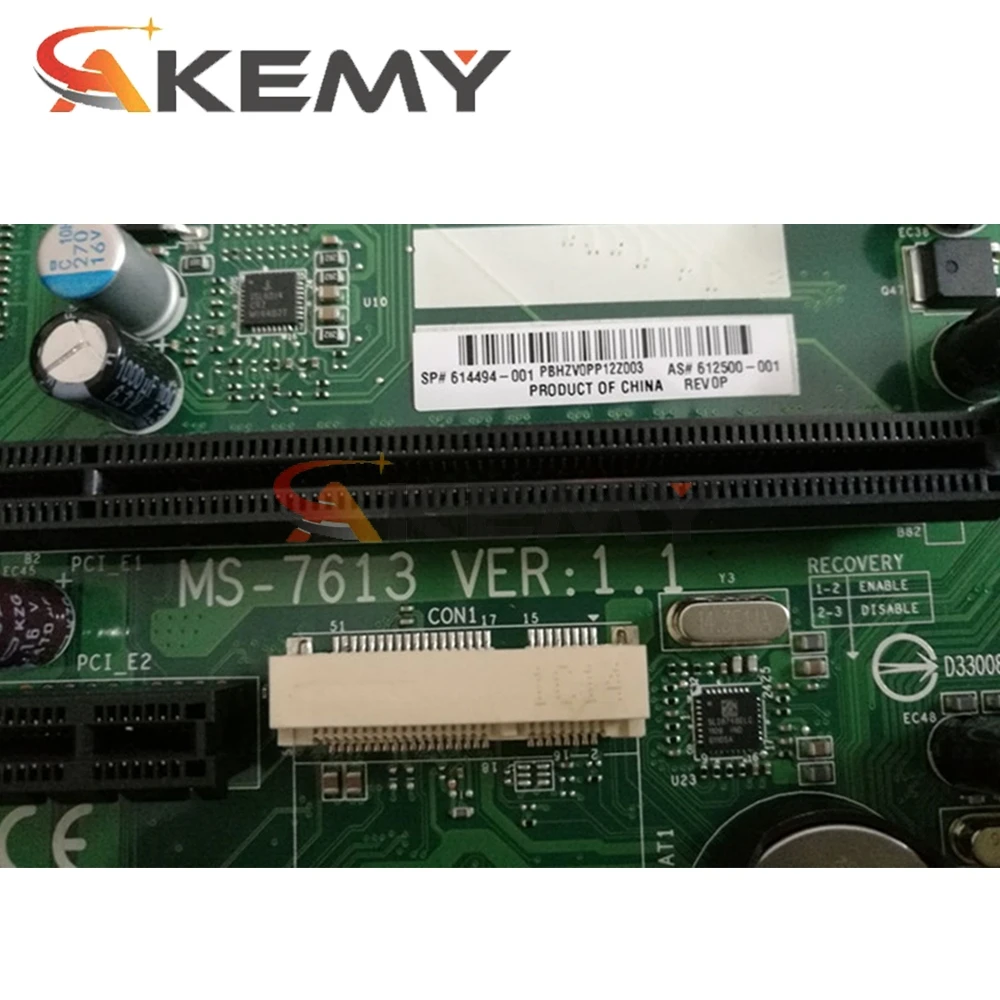 

Original For HP Pro 3130 7100 series Desktop Motherboard LGA 1156 MS-7613 VER:1.1 601312-001 601048-001 612500-001 614494-001