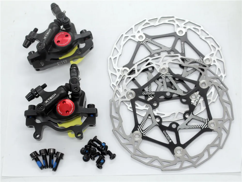 HB100DECKASBLACK Zoom HB-100 MTB велосипедный тормоз HB100 велосипедные тормоза суппорт w роторы запчасти для велосипеда гидравлический поршень двухсторонний диск Диаметр 160 мм - Цвет: HB100DECKASBLACK