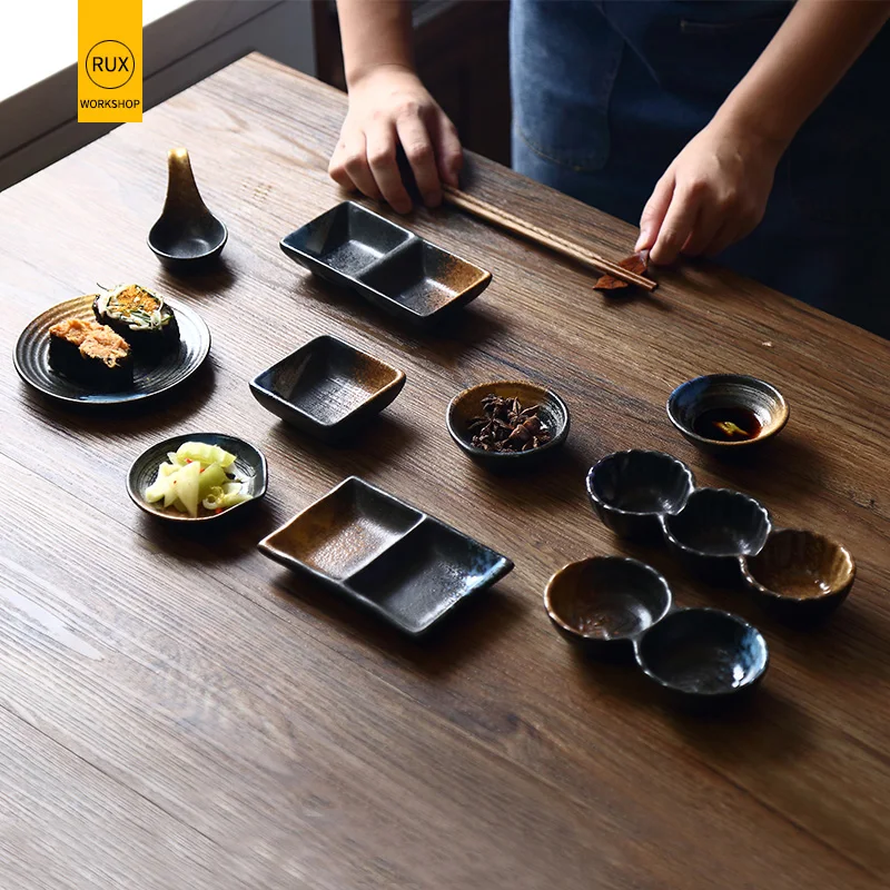 RUX мастерской японский Стиль Керамика соуса круглая квадратная бытовой отель