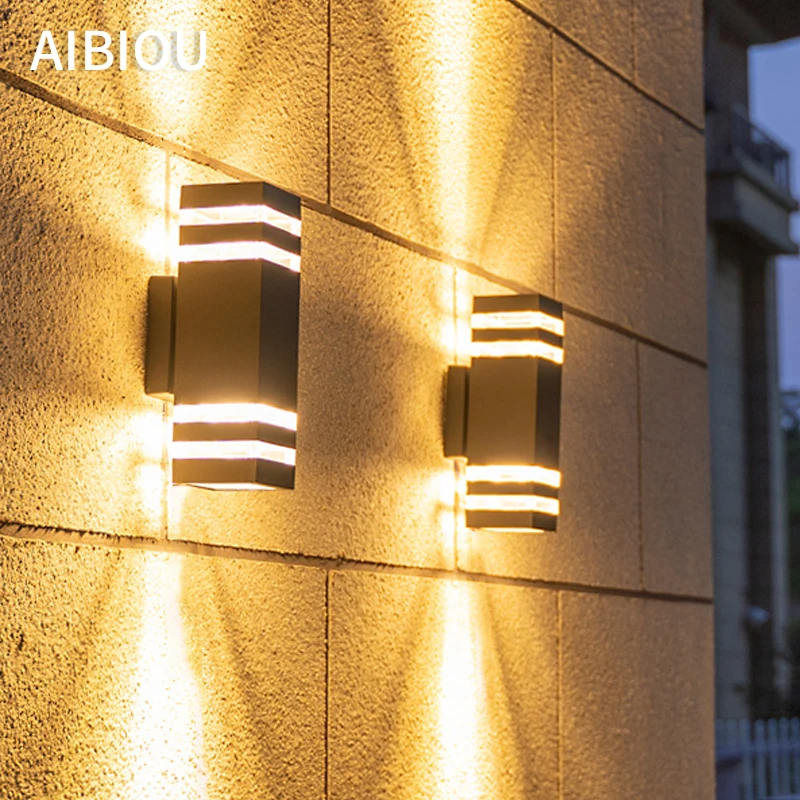 

AIBIOU Modern Black Porch Lights Up Down Courtyard Lamp Light Fixtures Outdoor Die-casting Aluminum Alloys Wall Sconce