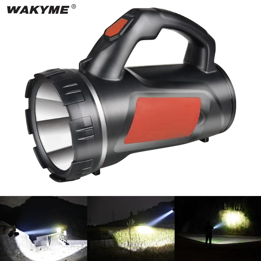 

WAKYME 1200mAh Rechargeable LED Torch Searchlight Flashlight Handle Spotlight Powerful Waterproof Camping Lantern Work Light