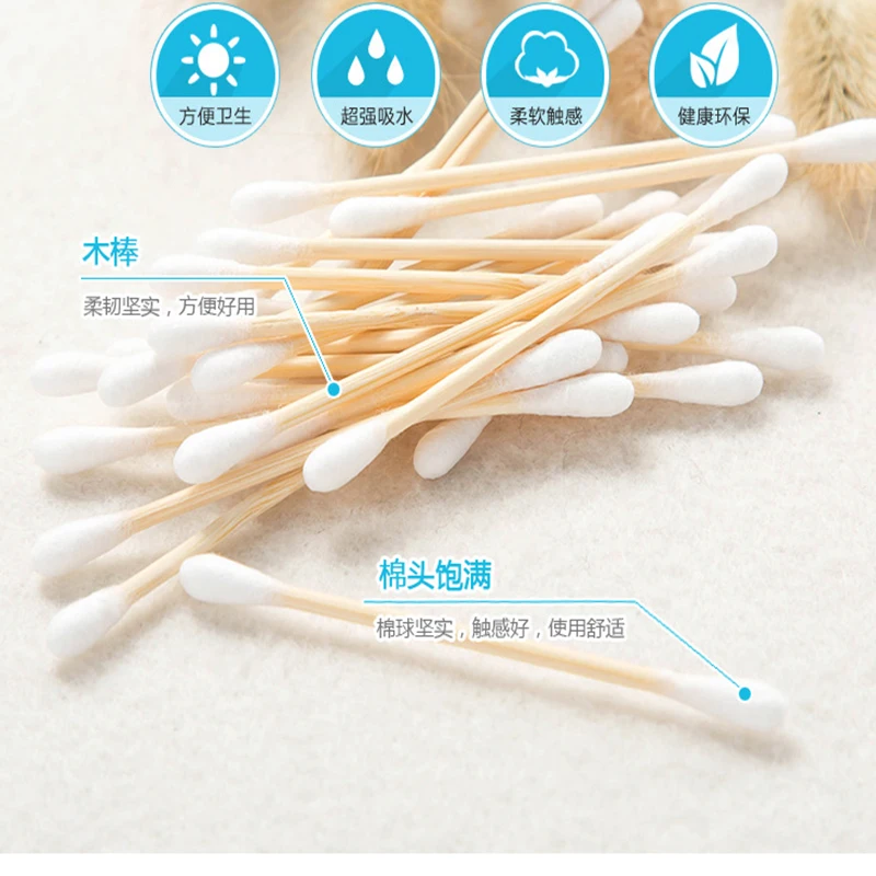 

180pcs Double Head Cotton Swab Women Makeup Cotton Buds Tip For Wood Sticks Nose Ears Cleaning Health Care Tools