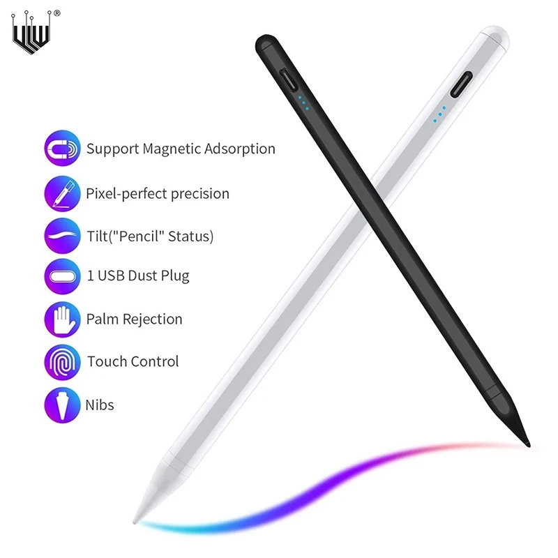 

For iPad Pencil with Palm Rejection ipad Touch Pen Universal Stylus for Apple Pencil 2 1 iPad Pen Pro 11 12.9 2021 2018 Air 7th