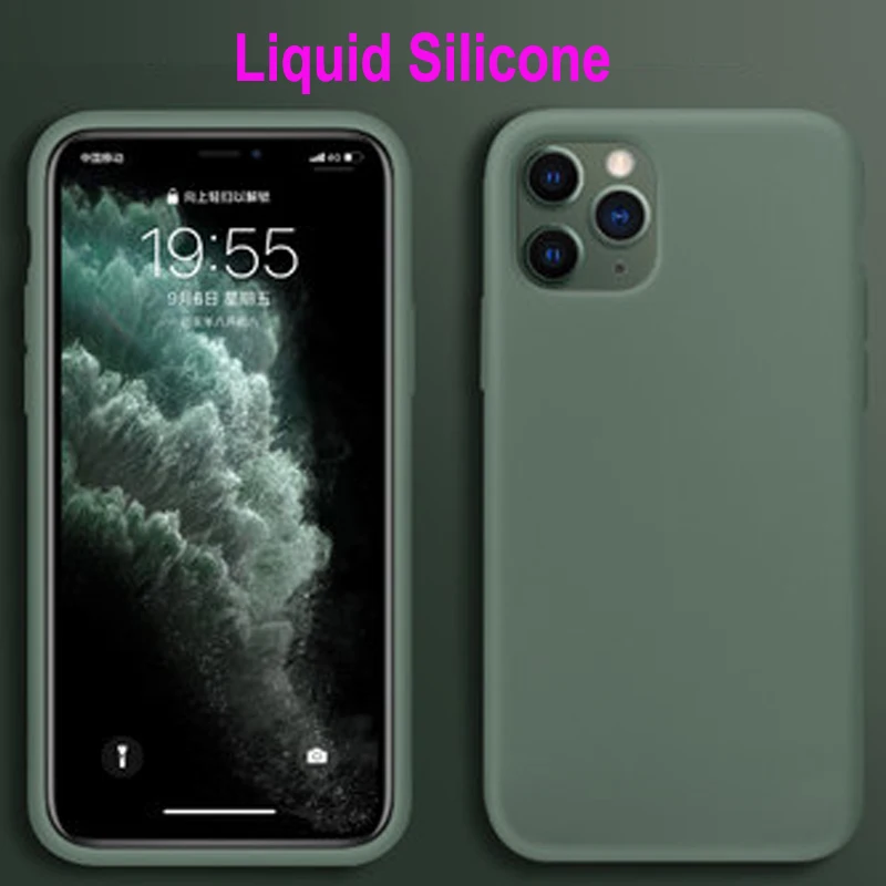 Ультра тонкий жидкостный Мягкий силиконовый чехол для iPhone 11 Pro Max 8 Plus из
