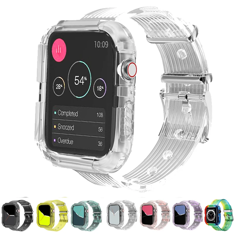

Ремешок силиконовый прозрачный для apple watch, спортивный браслет для iwatch series 5 4 3/2/1, 44 мм 40 мм 42 мм 38 мм