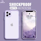 Противоударный бронированный мягкий силиконовый матовый чехол для iPhone 12 11 Pro Xs Max XR X 6 7 8 Plus SE 12mini Роскошный бампер прозрачный Чехол Чехлы