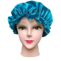 new 1pcs lovely women shower satin hats bath shower caps protect hair cap bathing sleep chemotherapy cap bathroom accessories