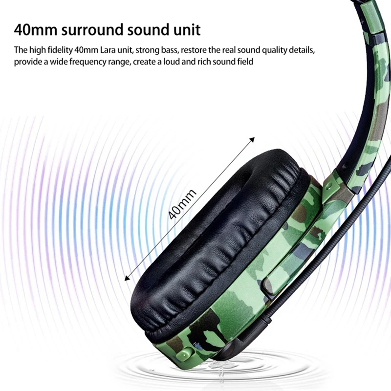 

Head-Mounted Gaming Headset Low Latency Gaming Bluetooth 5.0 Headset Wireless with Microphone