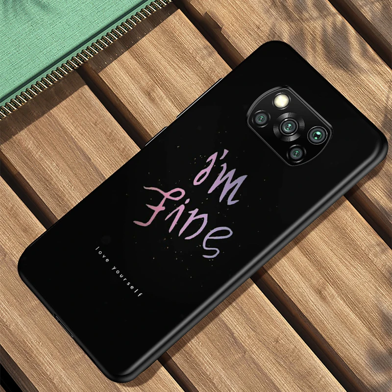 

BTS Love Yourself For Xiaomi Poco X3 NFC M2 X2 F2 F3 C3 M3 F1 Pro Mi Play A3 A2 A1 6 Lite Black Soft Phone Case