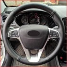 Black из искусственной кожи DIY чехол рулевого колеса автомобиля для Lada Vesta 2015-2019 Xray 2015-2019