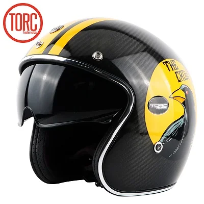Мотоциклетный шлем из углеродного волокна TORC винтажный для мотокросса