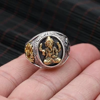 thai silver real 925 sterling silver elephant ring for men ring jewelry vintage mens rings fine jewelry s236
