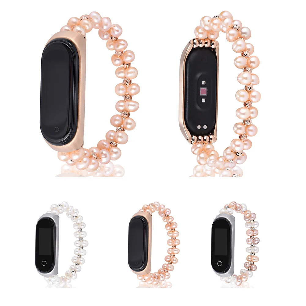 Ремешок ручной работы для браслета Mi Band 3 4 цепочка из жемчуга ремешок наручных
