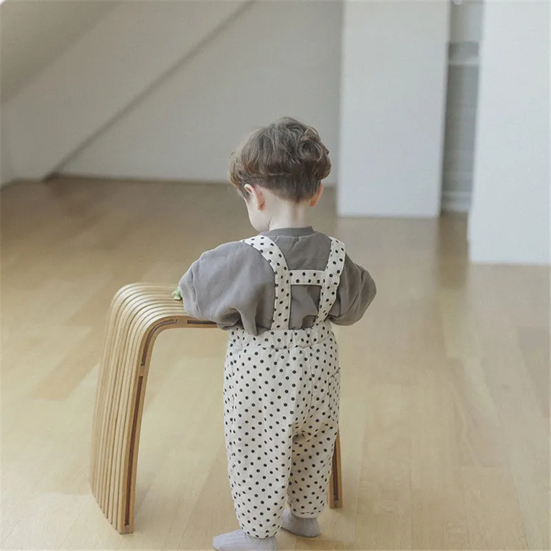 

Toddler Baby Boys Girls Corduroy Suspender Kids Children Rompers Jumpsuit Baby Overalls 2021 Korean Vintage Boys Pants Trousers