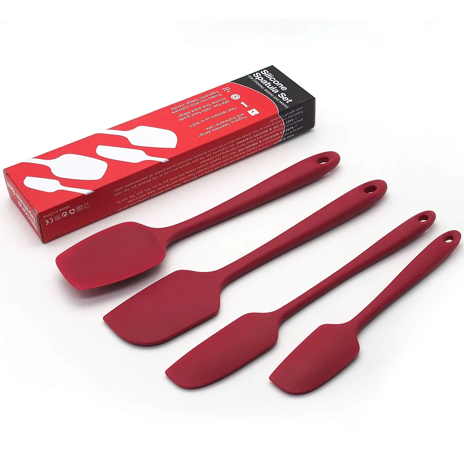 

ZAMISS 5 PCS Silicone Spatula Set,Heat Resistant Kitchen Cooking Utensil Set for Cooking, Baking,Mixing,One Piece Seamless