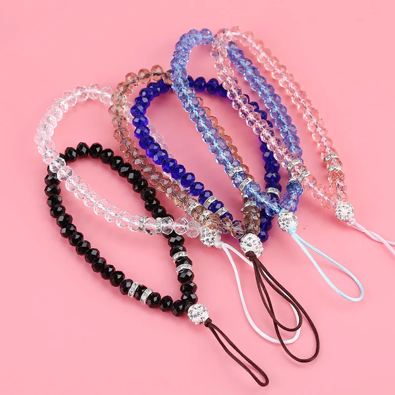 

Mobile Phone Lanyard Short Hand Strap for Key USB Diamond Bracelet Phone Case Flower Pendant DIY Tassel Phone Straps