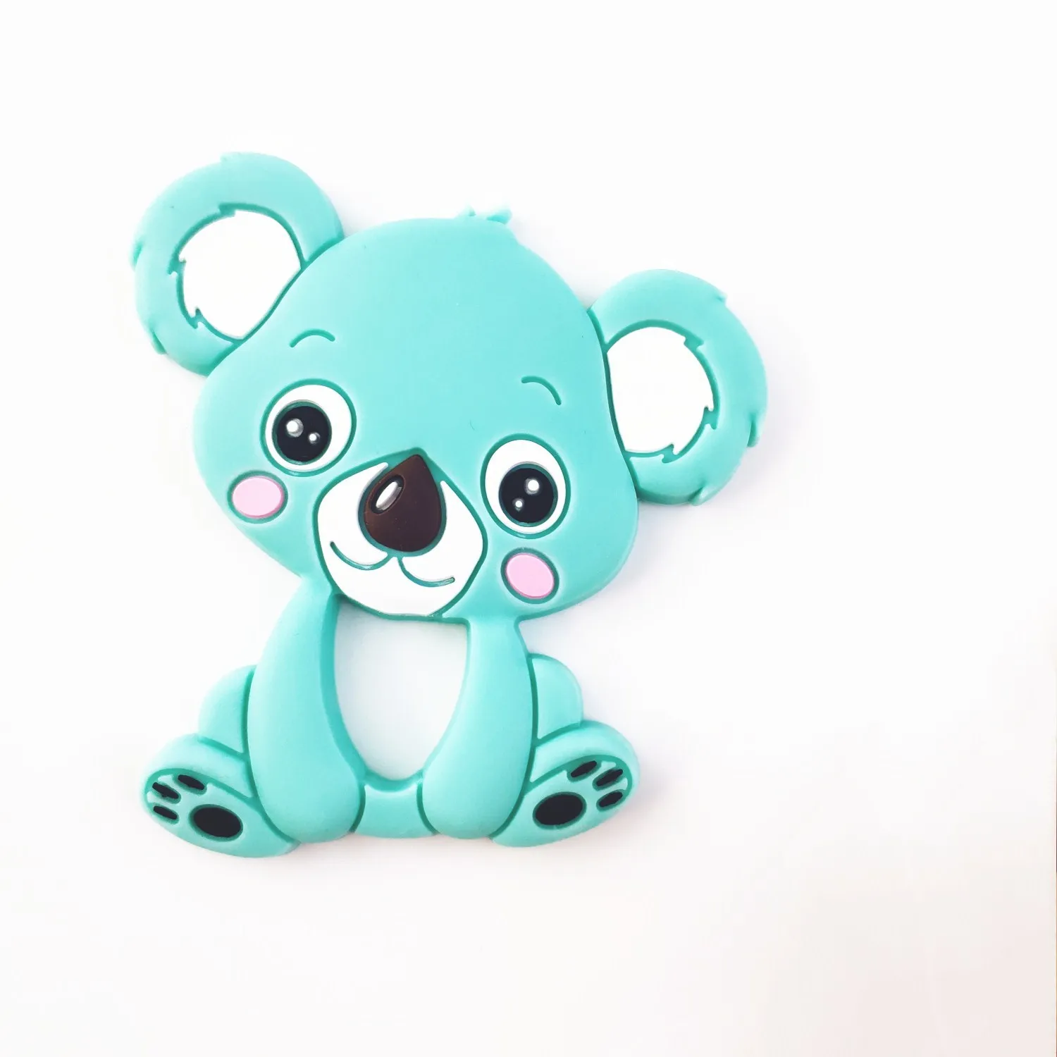 Младенцы молярная игрушка милый мультфильм животное коала зубной гель соска цепь Новорожденный ребенок силиконовый Прорезыватель для купания Подарки - Цвет: Green without Chain
