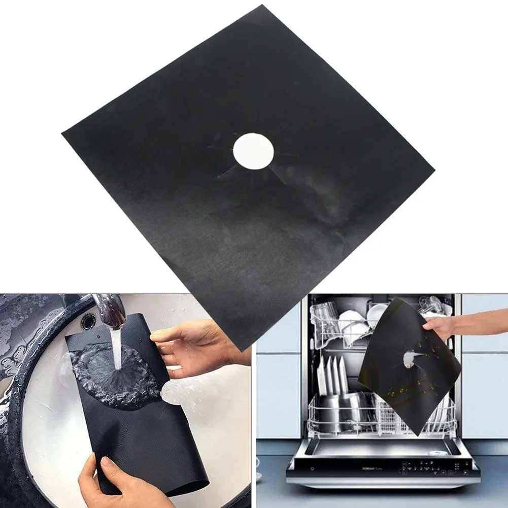 

8pcs Reusable Gas Stove Protectors Non Stick Stove Burner Covers Fast Clean Heat Resistant Gas Range Protector