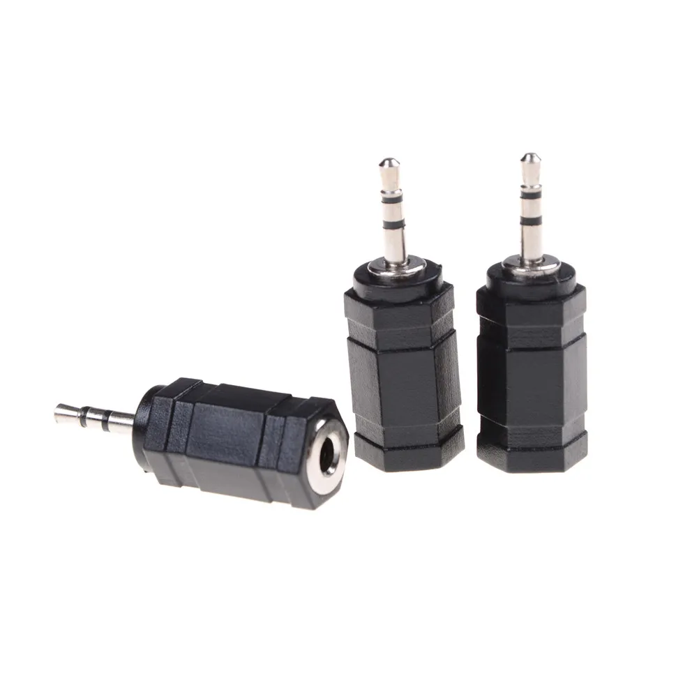 

2.5mm Black Male to 3.5mm Female Audio Stereo headphones Adapter Plug 3 PCS