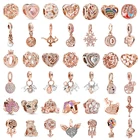 Новые модные очаровательные оригинальные розовые золотые розовые шарики с горячим воздухом подходят для оригинальных женских браслетов Pandora ювелирные изделия в подарок