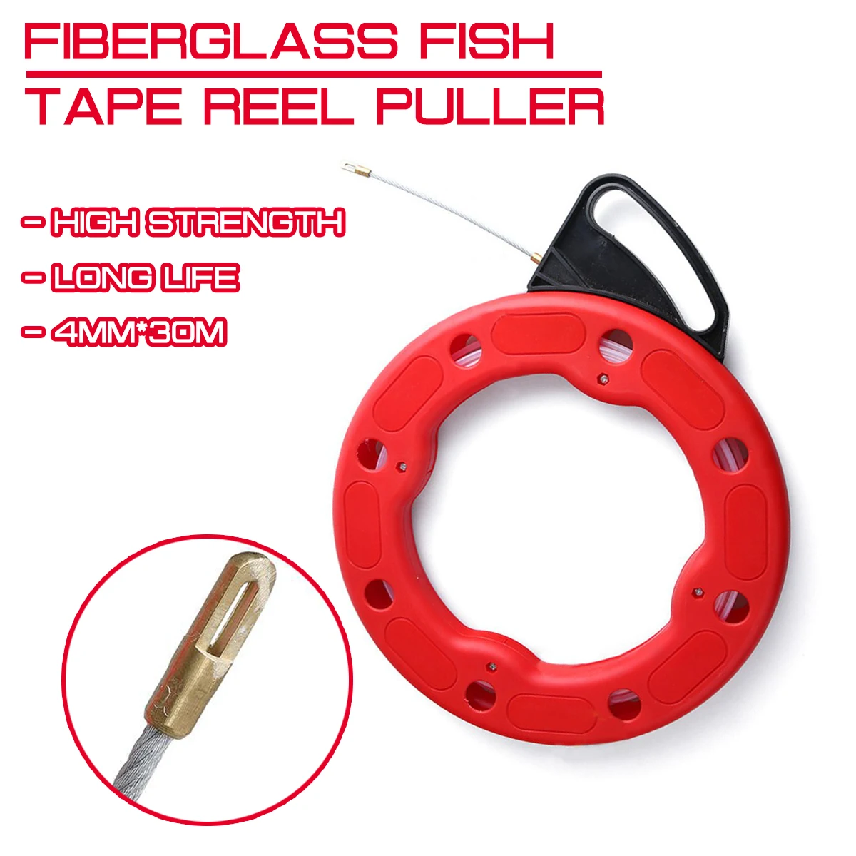 30 м * 4 мм из стекловолокна рыболовная лента катушка Съемник проводник канальная