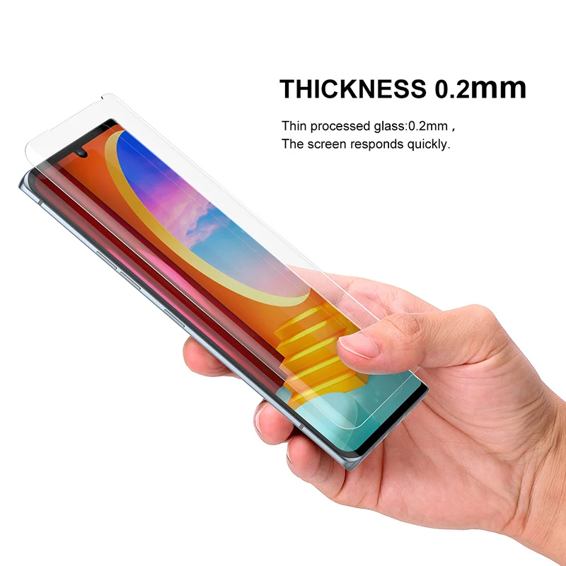 for lg velvet tempered glass lg wing screen protector uv liquid full glue film full cover with fingerprint unlock glass free global shipping