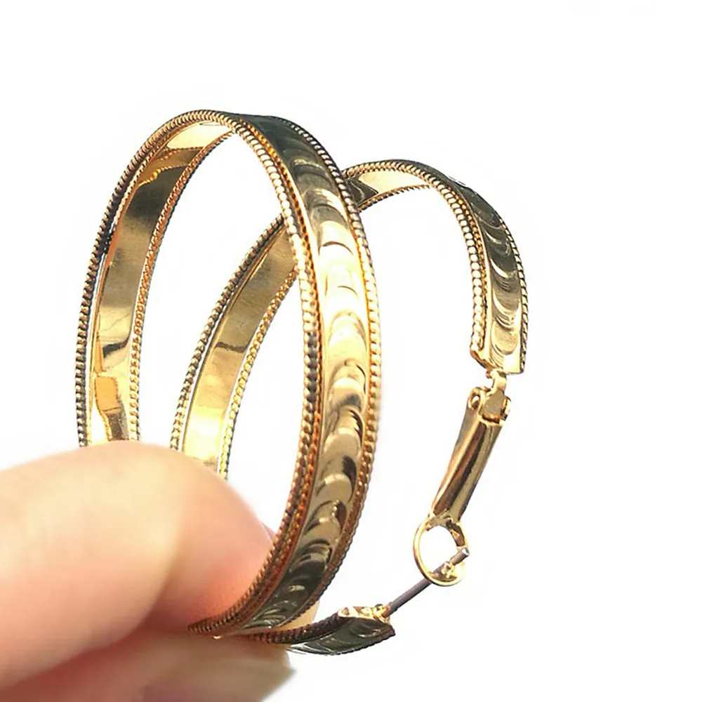 Eogoe новый дизайн модные блестящие круглые большие серьги для женщин девочек