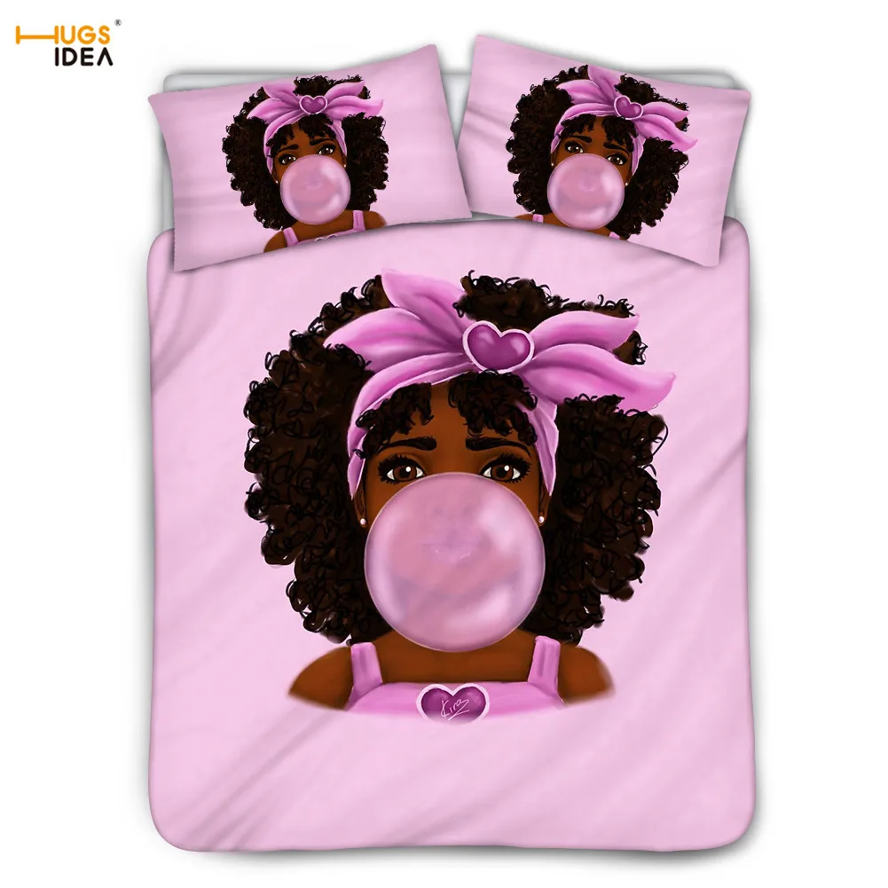 Детское постельное белье 3 шт. пузырь в африканском стиле девочка накладки черная