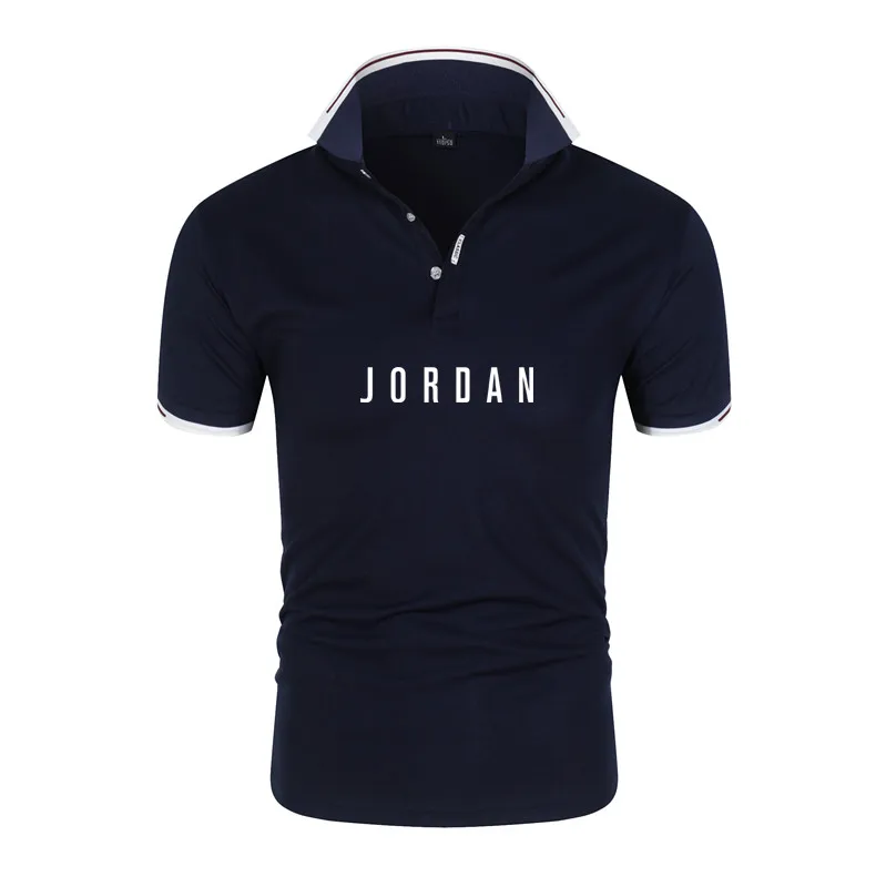 Мужская хлопковая рубашка поло с воротником стойкой быстросохнущая|Поло| |