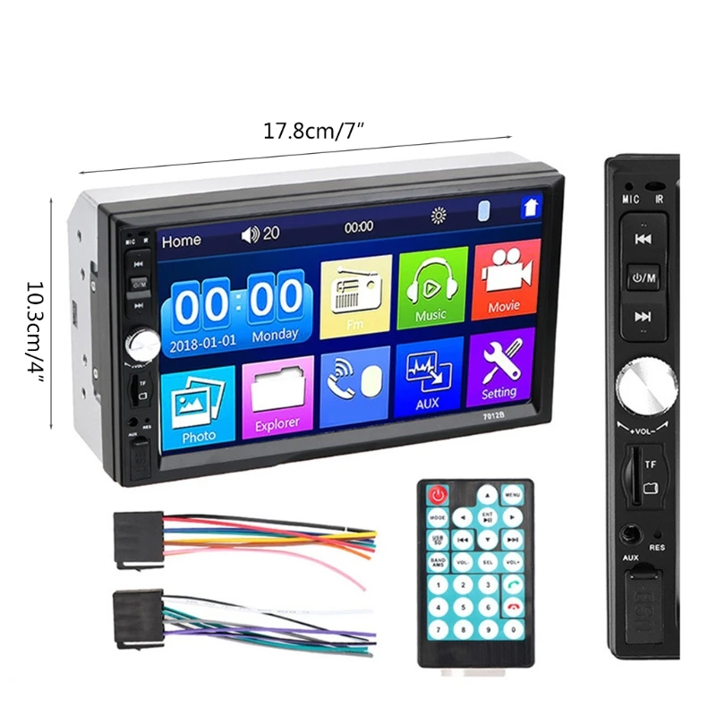 

7010B 7012B 7018B Dual Din Car Multimedia Player Broadcaster Mp5 Bluetooth-compatible Touch Screen Recorder Playback