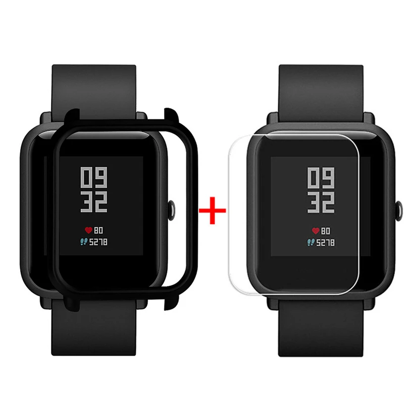 Защитный чехол-накладка для Huami Amazfit Bip Younth Watch с защитной пленкой для экрана, тонкая красочная рамка, корпус из поликарбоната, идеально подходит для S30
